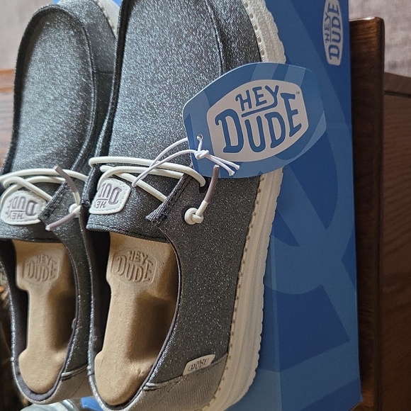 Hey Dude Wendy Metallic Sparkle - Charcoal, Size 8 - Picture 3 of 5